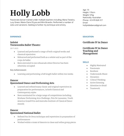 Holly Lobb — Classical dancer, Australia