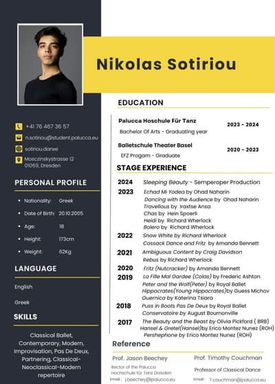 Nikolas Sotiriou — Classical dancer, Germany