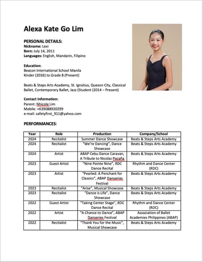 Alexa Kate Go Lim — dancer, Philippines