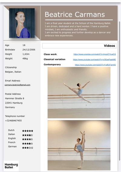 Beatrice Carmans — Classical dancer