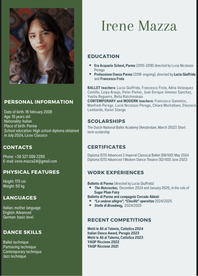 Irene Mazza — Classical dancer