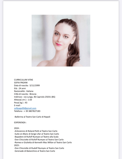 Sofia Pagani — Classical dancer