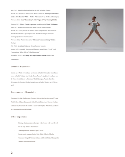 Antea Parodi — Classical dancer, Italy