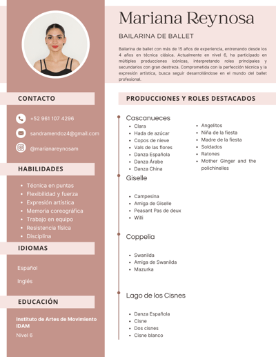 Mariana Guadalupe Reynosa Mendoza — Classical dancer, Mexico