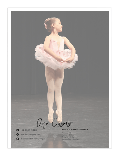 Aya Essarsri — Classical dancer, Belgium