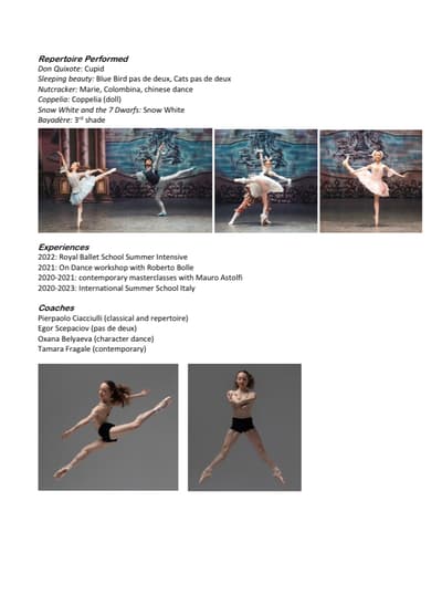 Sara Pizzi — Classical dancer