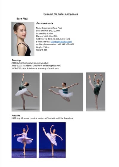 Sara Pizzi — Classical dancer