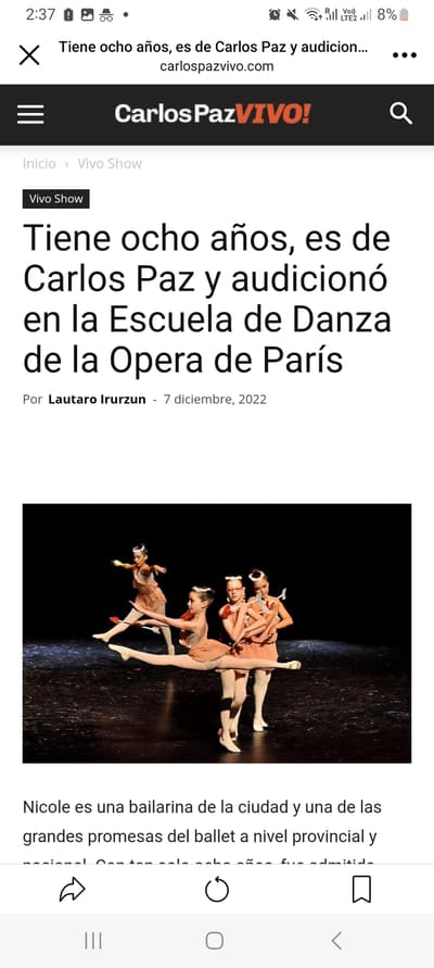 Nicole cruz Cerda caviglia — Classical dancer, Argentina
