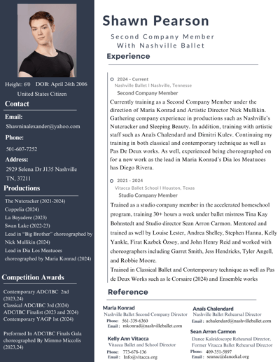 Shawn Pearson — Classical dancer, United States