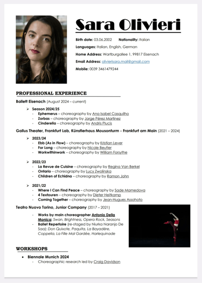Sara Olivieri — Classical dancer