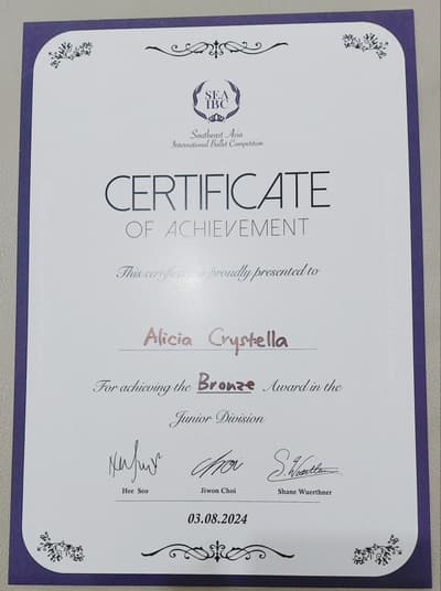 Alicia Crystella — Classical dancer, Indonesia