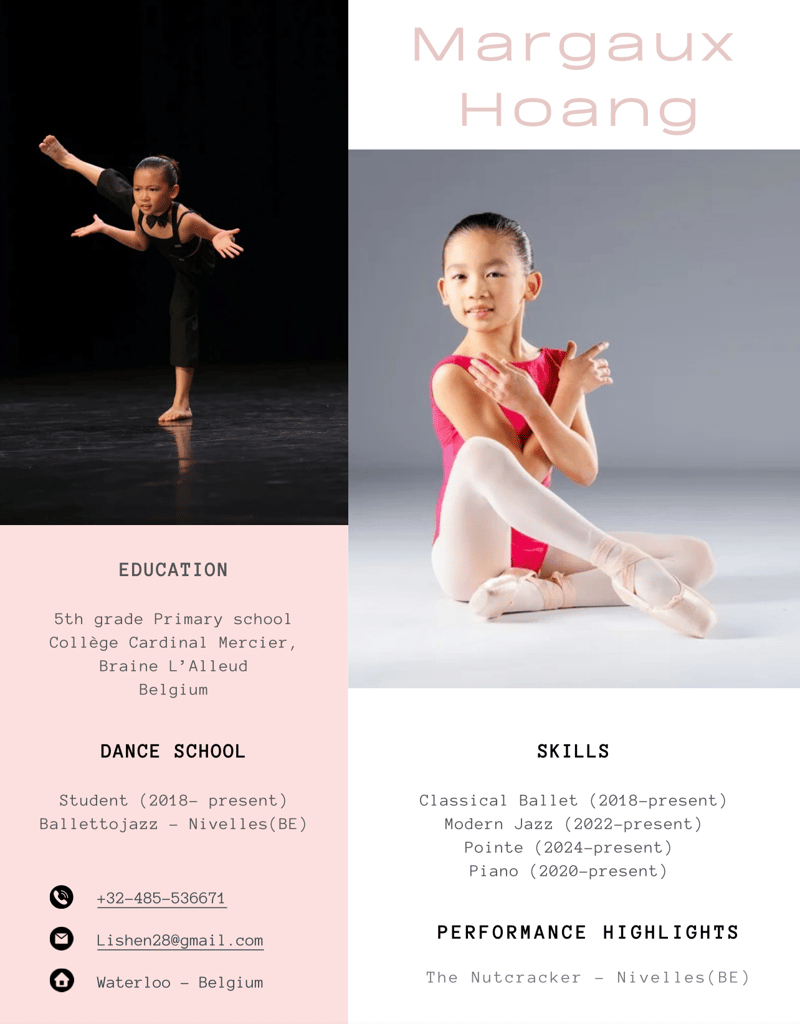 Margaux Hoang — Classical dancer, Waterloo, Belgium
