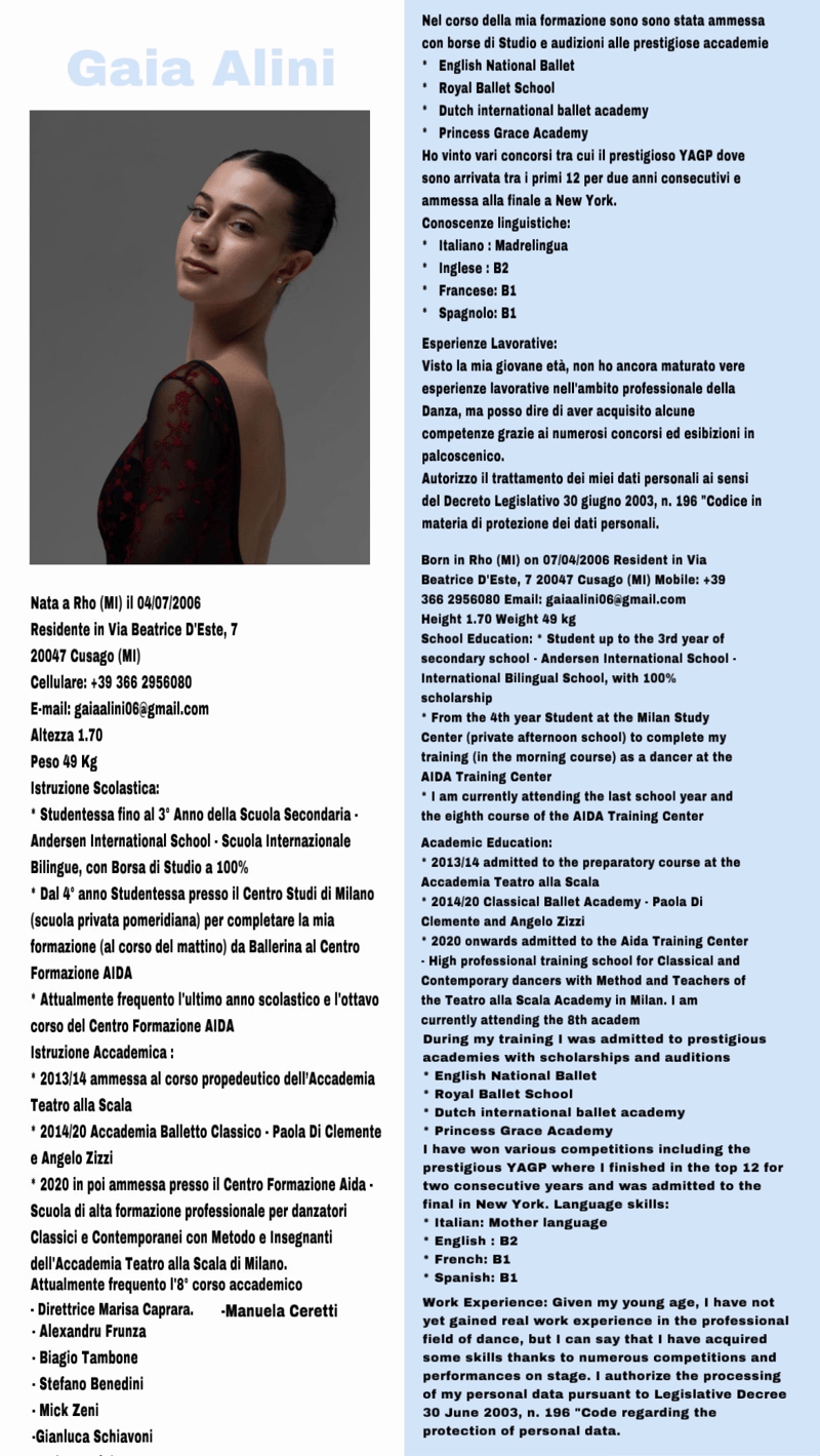 Gaia Alini — Classical dancer