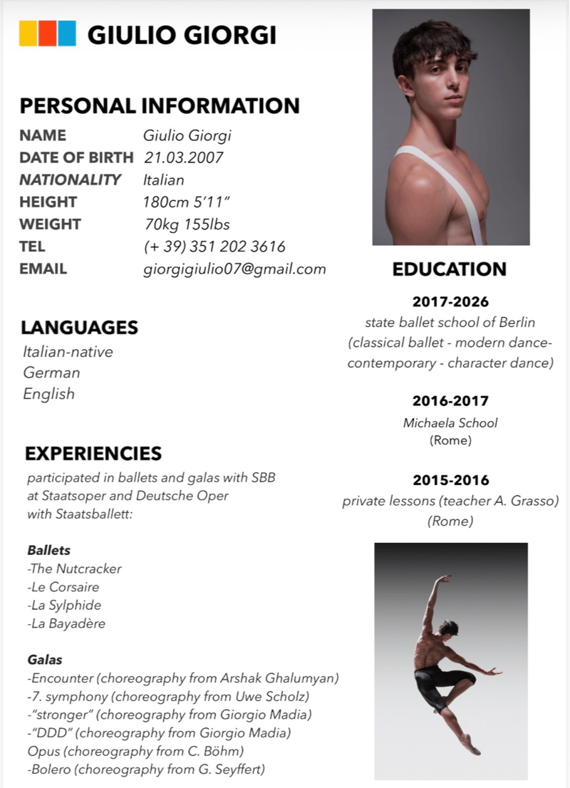 Giulio Giorgi — Classical dancer