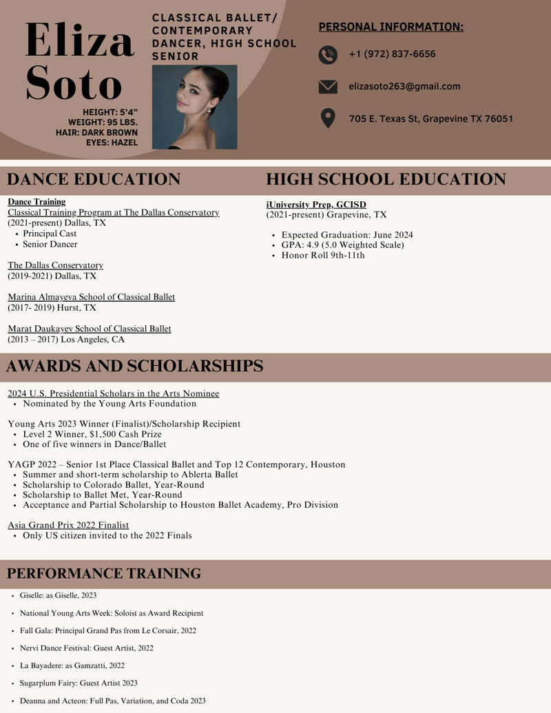 Eliza Soto — Classical dancer, United States